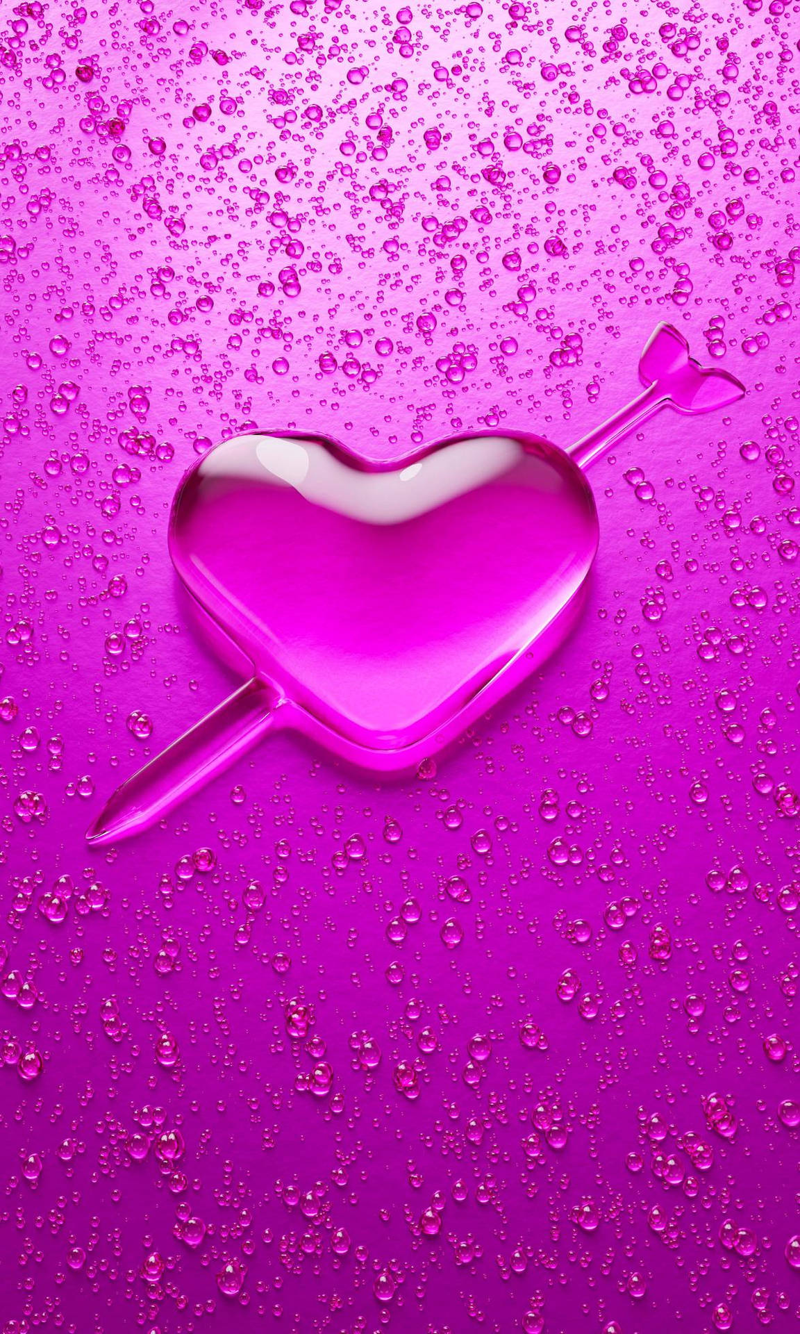 Liquid Pink 3D iPhone Heart Wallpaper