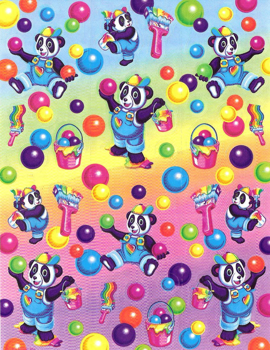 Lisa Frank Panda Stickers Background