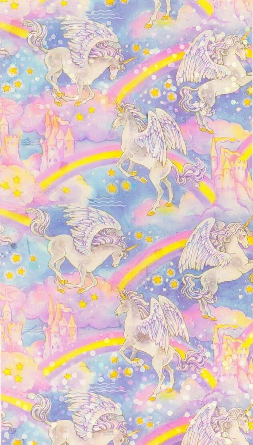 Magiske unikorner fra verden af Lisa Frank! Wallpaper