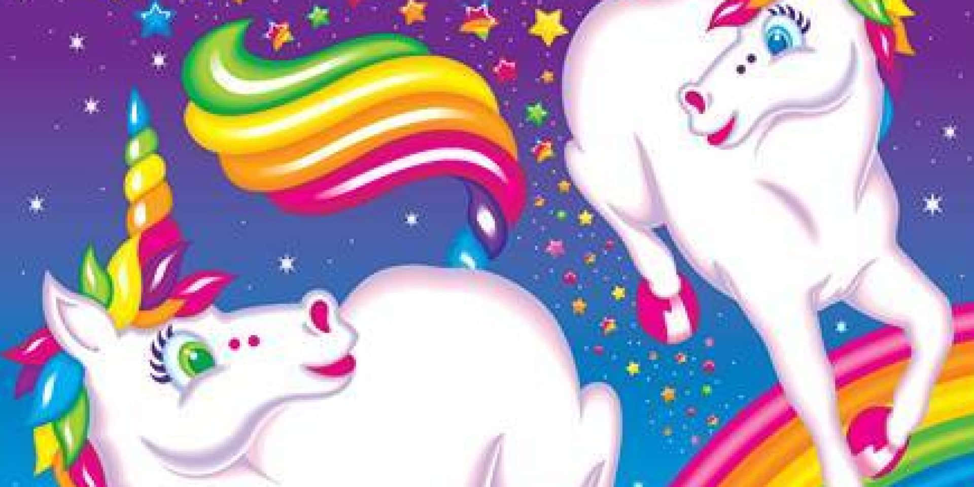 A Vibrant and Colorful Lisa Frank Unicorn Wallpaper