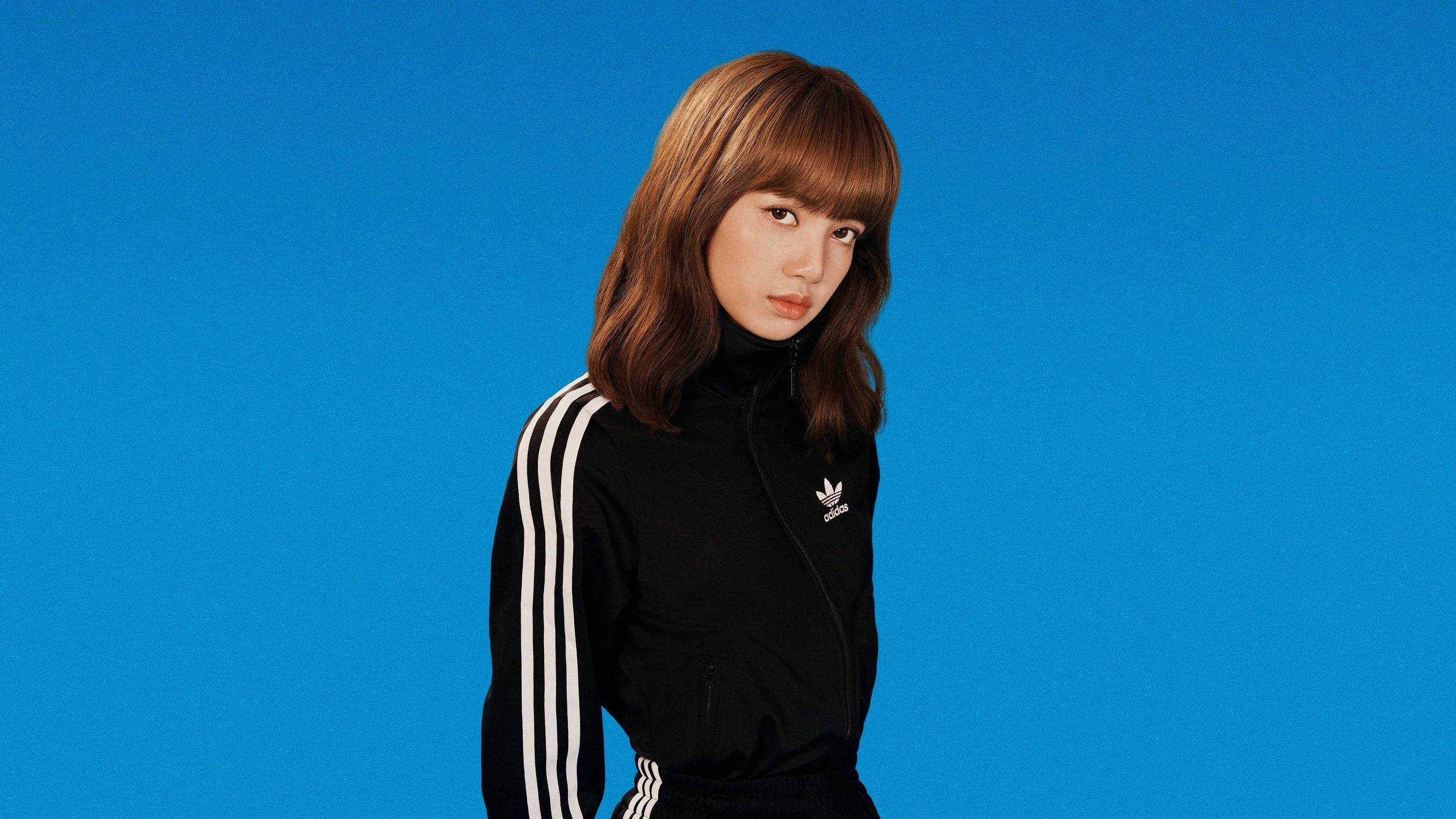 Lisa In Adidas Jacket Blackpink Desktop Background