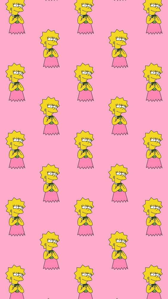 Pink Lisa Simpson Aesthetic Wallpaper