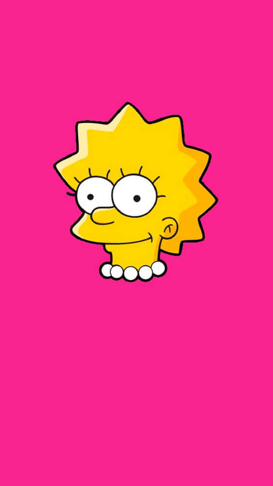 Simpsons tapet på rosa baggrund Wallpaper