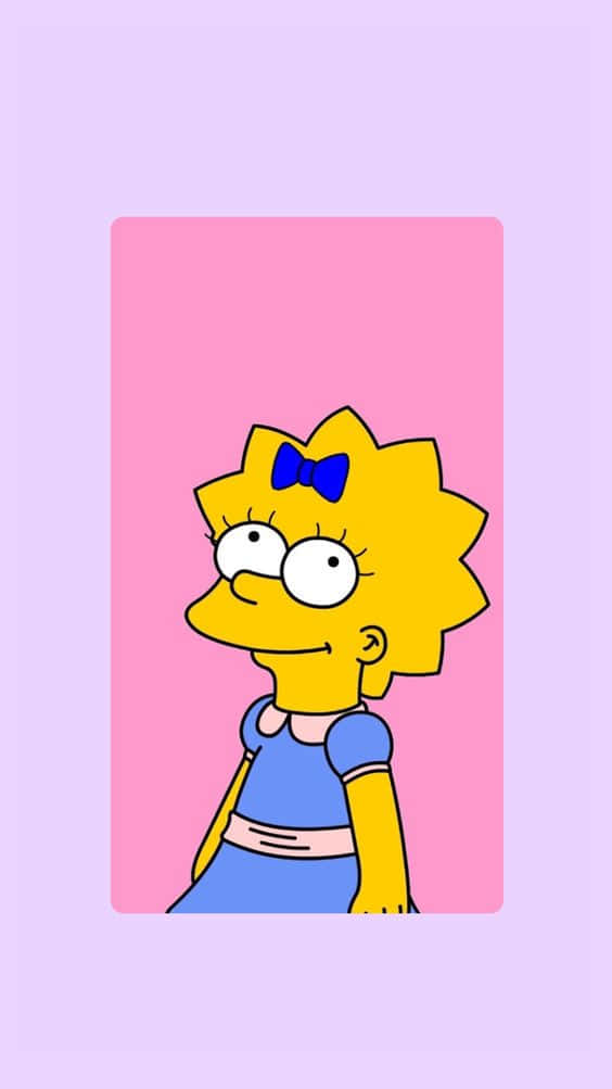 Lisa Simpson drømmer sødt midt i et lavendelmark. Wallpaper