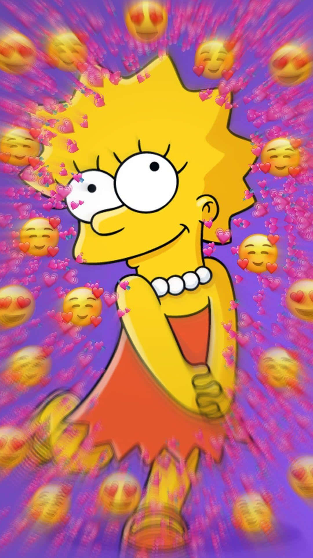 Lisa Simpson Viser Hendes Lystige Karakter Wallpaper