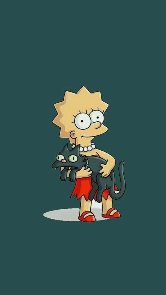 Lisa Simpson With Pet Aesthetic Wallpaper