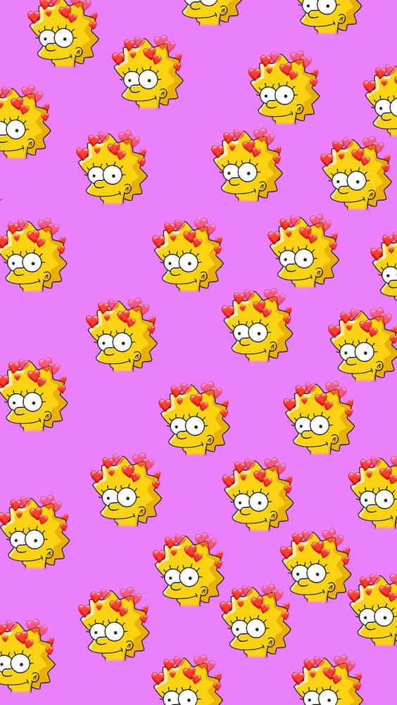 Lisa Simpson forelsket æstetisk tapet Wallpaper