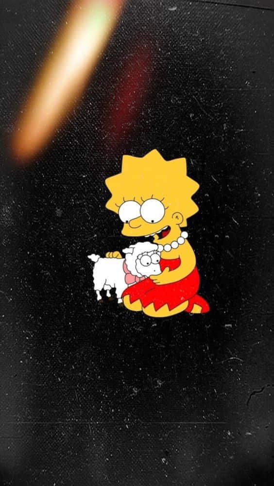 Lisa Simpson Med Fåresæbe Æstetisk Tapet Wallpaper
