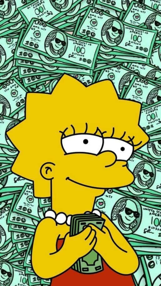 Lisa Simpson Money Aesthetic Wallpaper