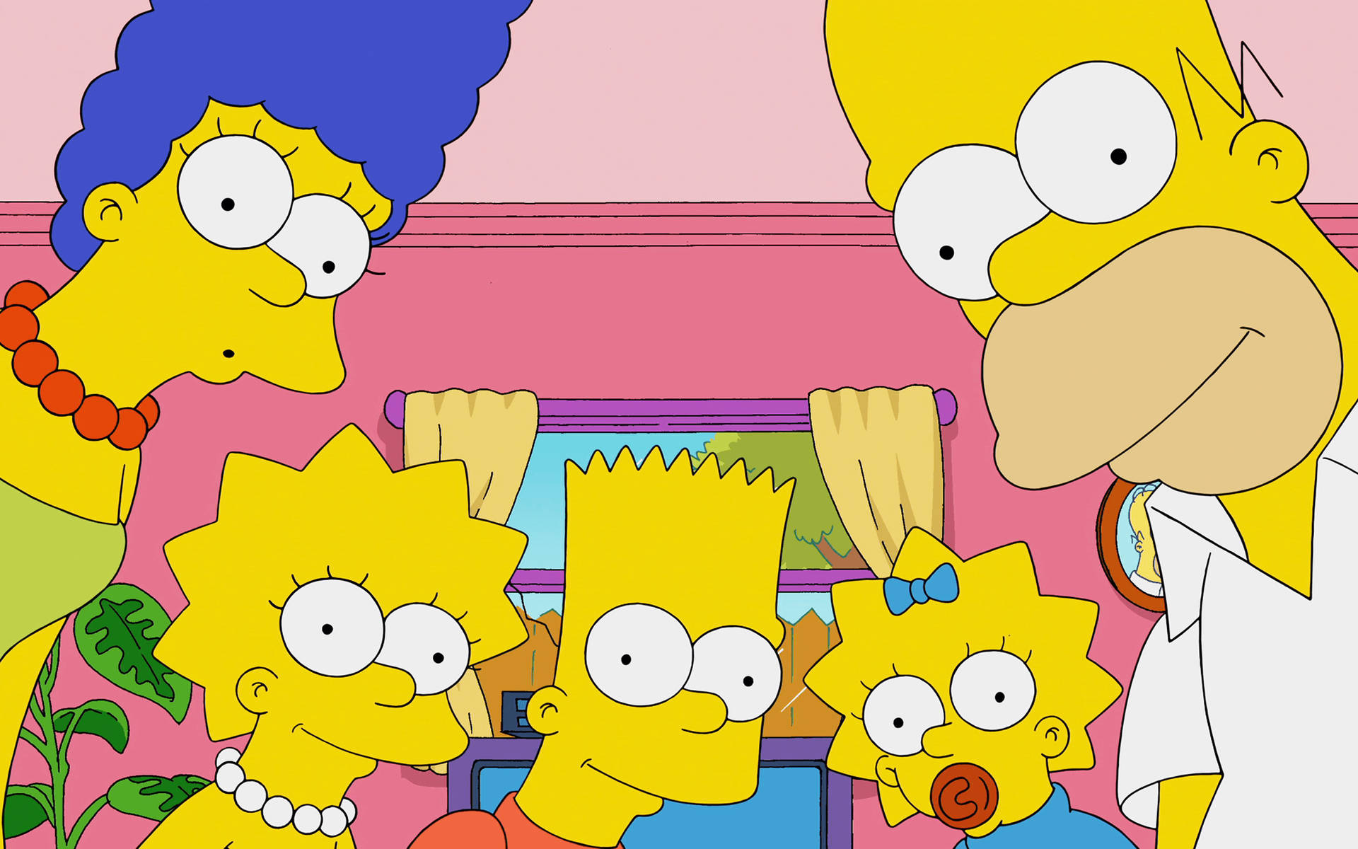 Lisa Simpson And Family Staring Wallpaper