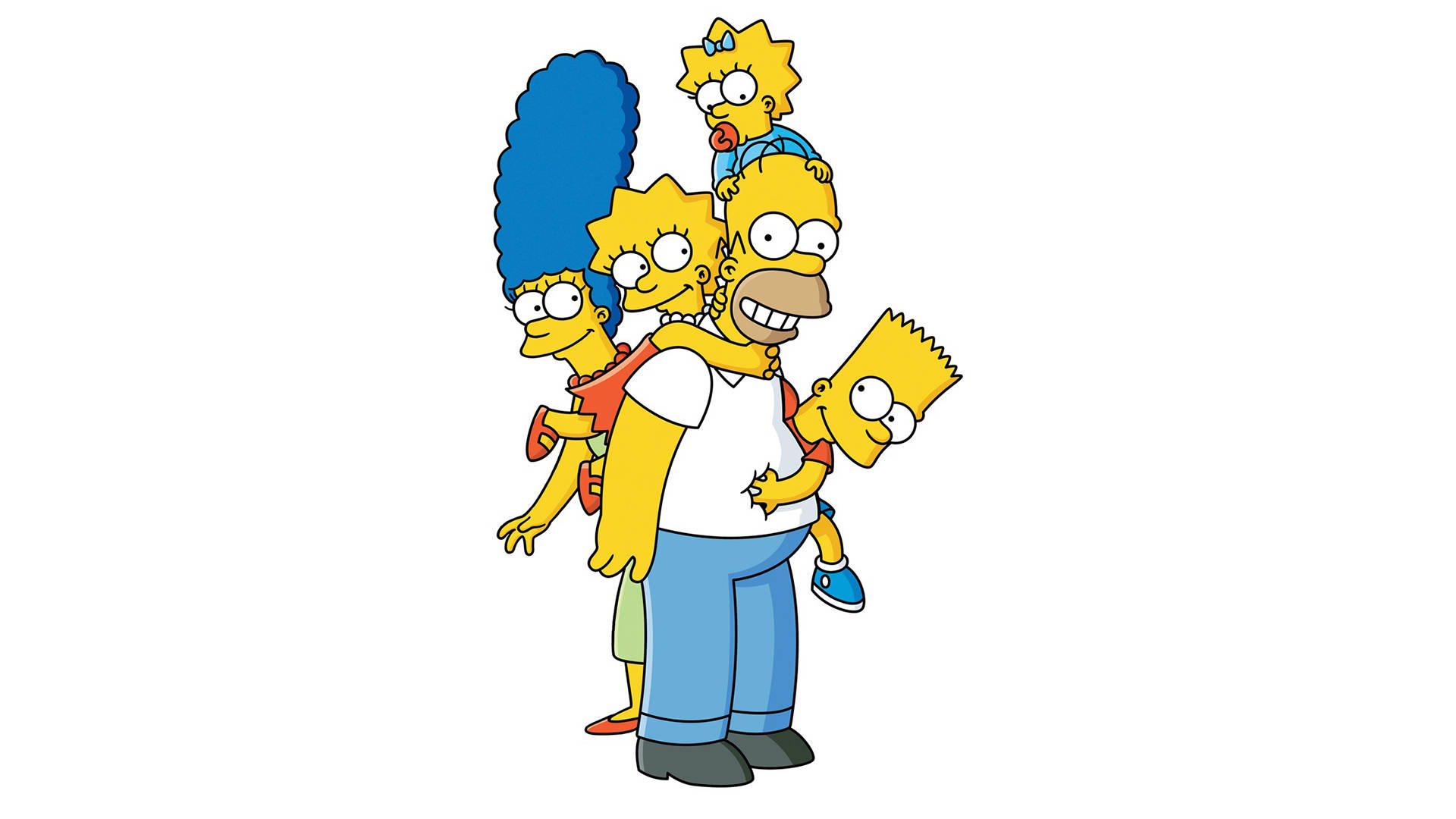 Lisa Simpson på ryggen af Homer Wallpaper
