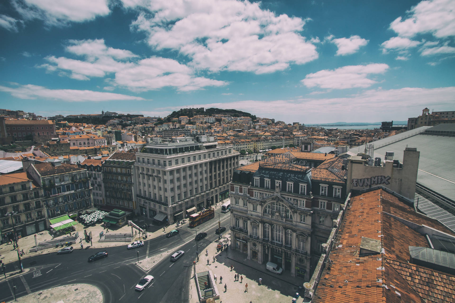 Vistapanorámica De Lisboa, Portugal. Fondo de pantalla