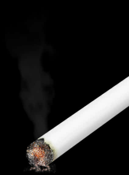 Lit Cigarette Smokeon Black Background PNG