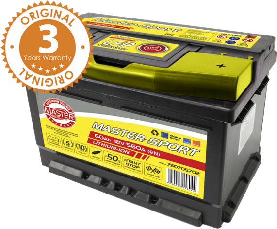 Lithium Ion Car Battery Master Sport PNG