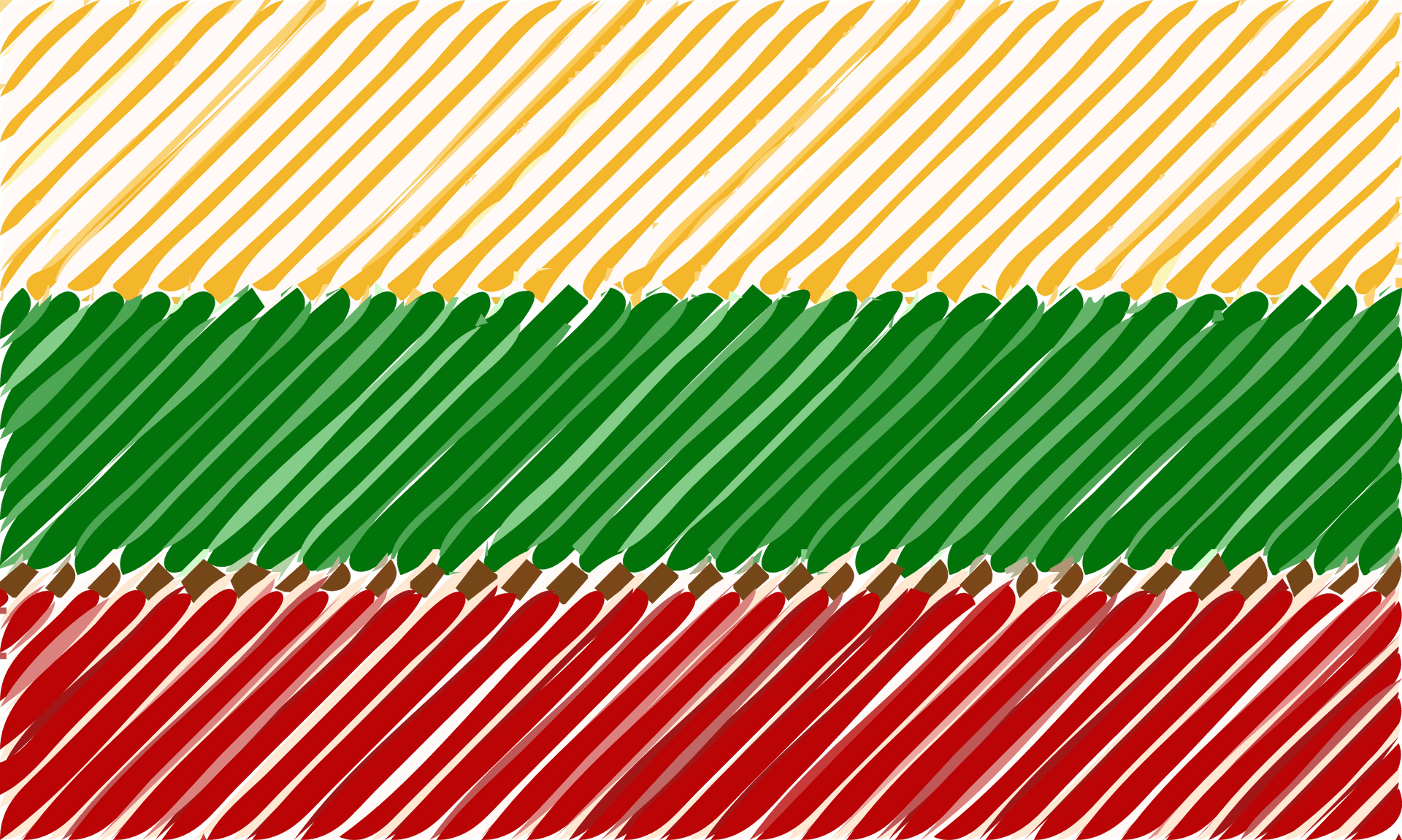 Lithuanian Flag Pencil Crayon Drawing PNG