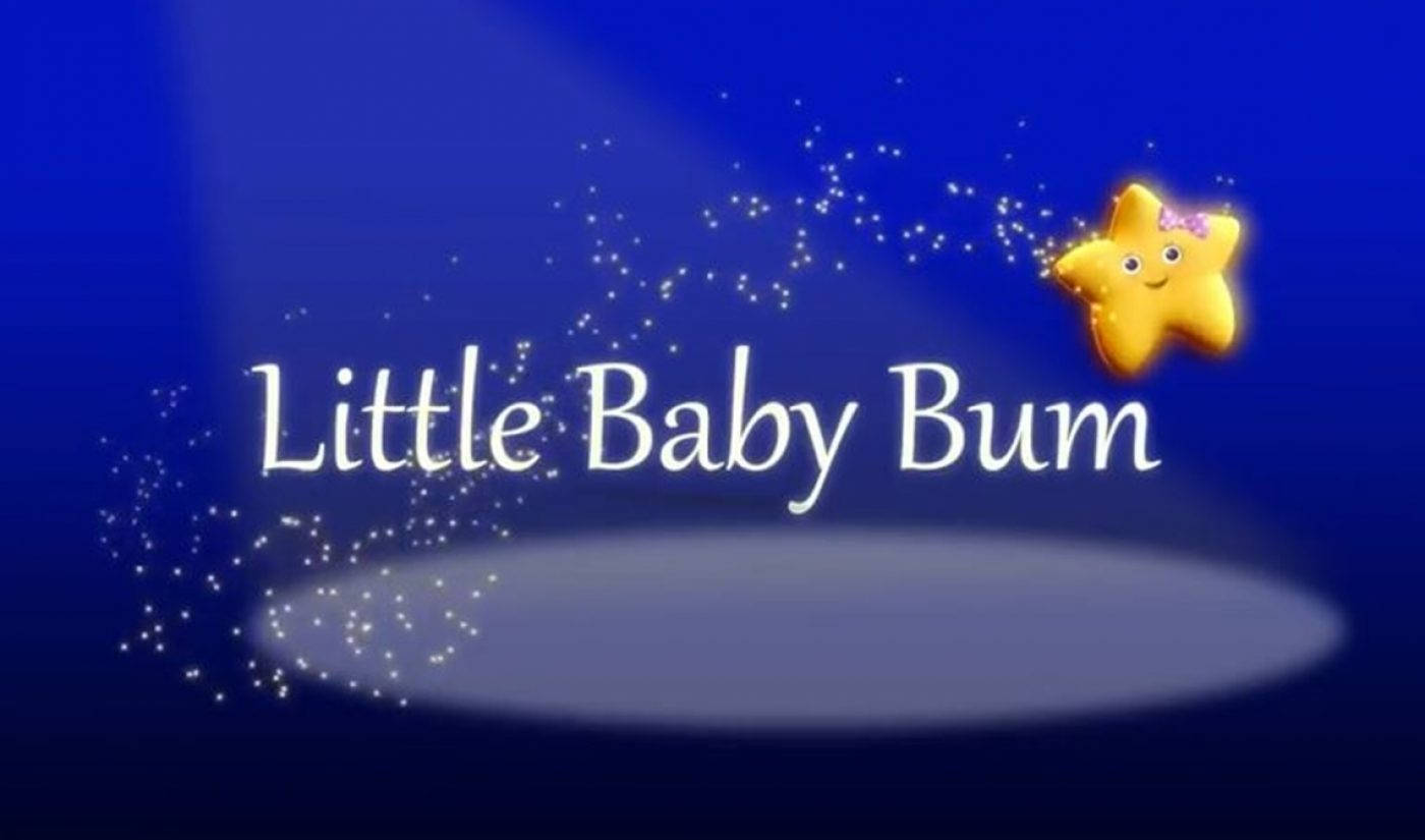 Lille Baby Bum dansende stjerne figurer danse på en mørkegrå baggrund. Wallpaper