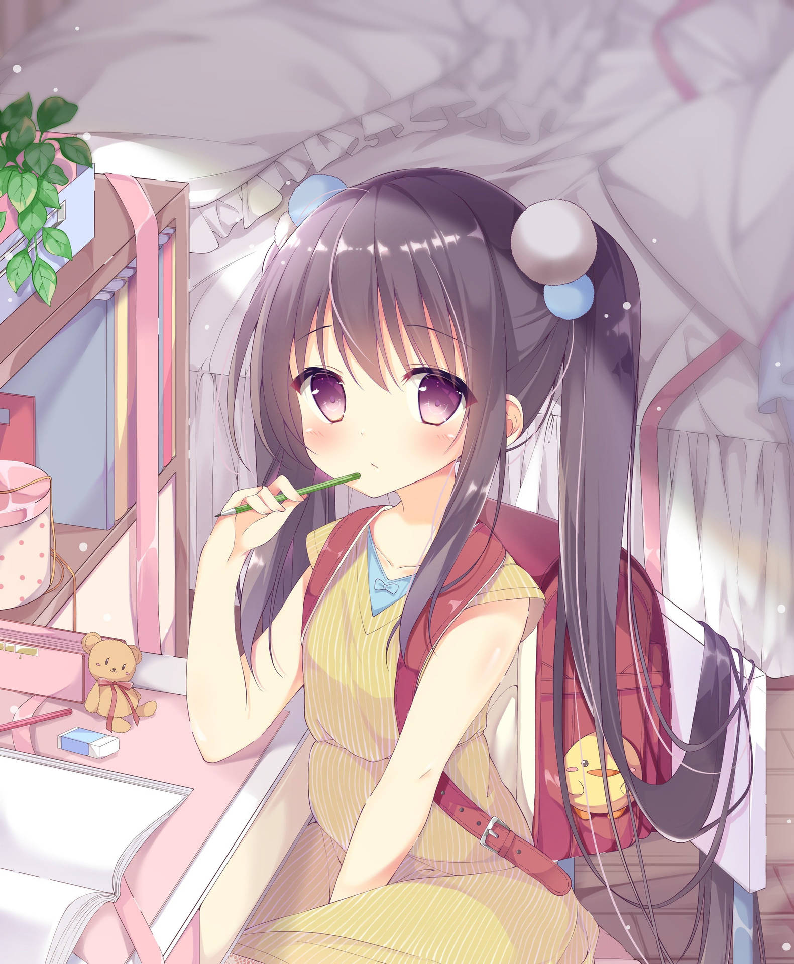 Little Cute Girl Anime Background