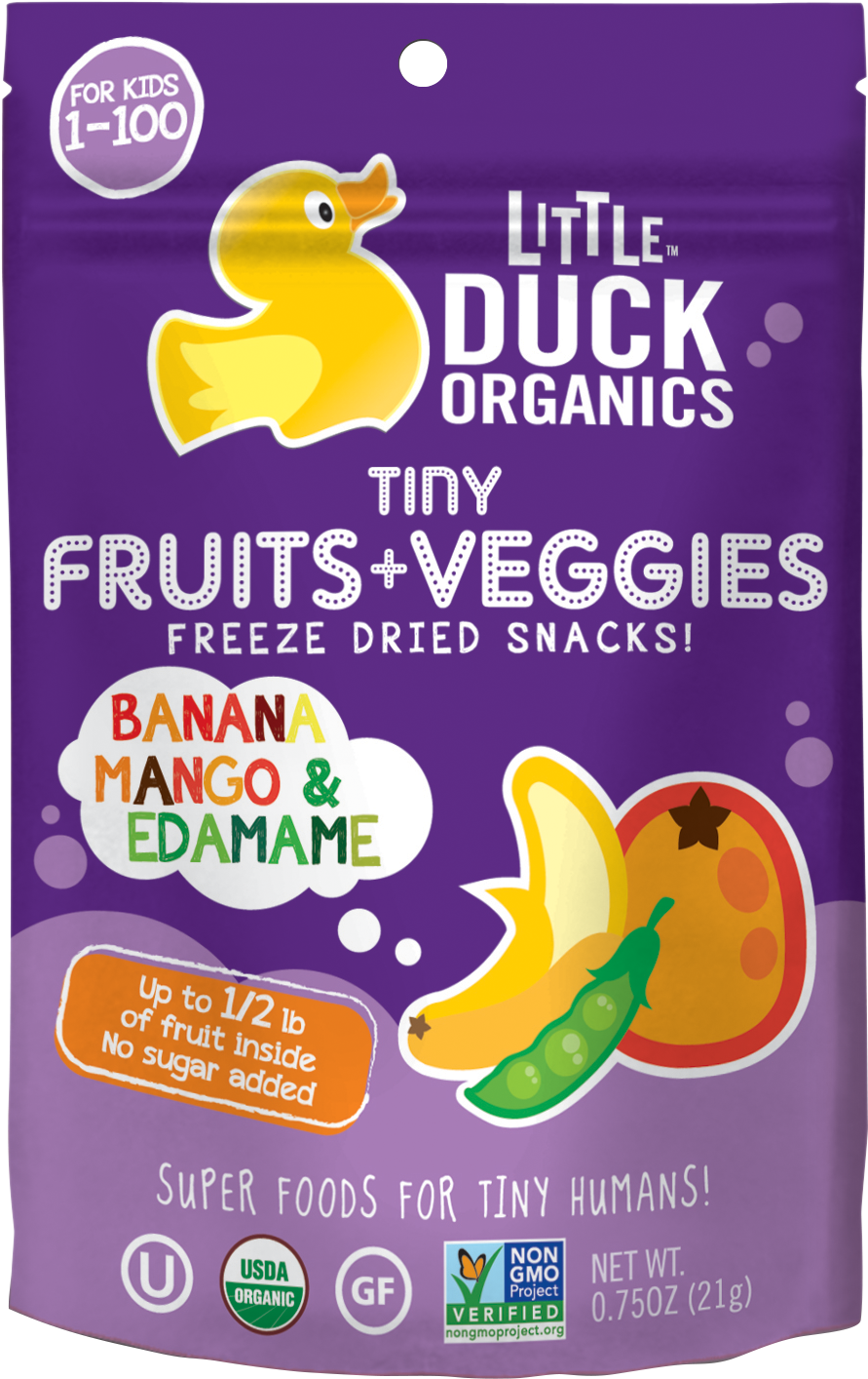 Little Duck Organics Freeze Dried Snacks Packaging PNG