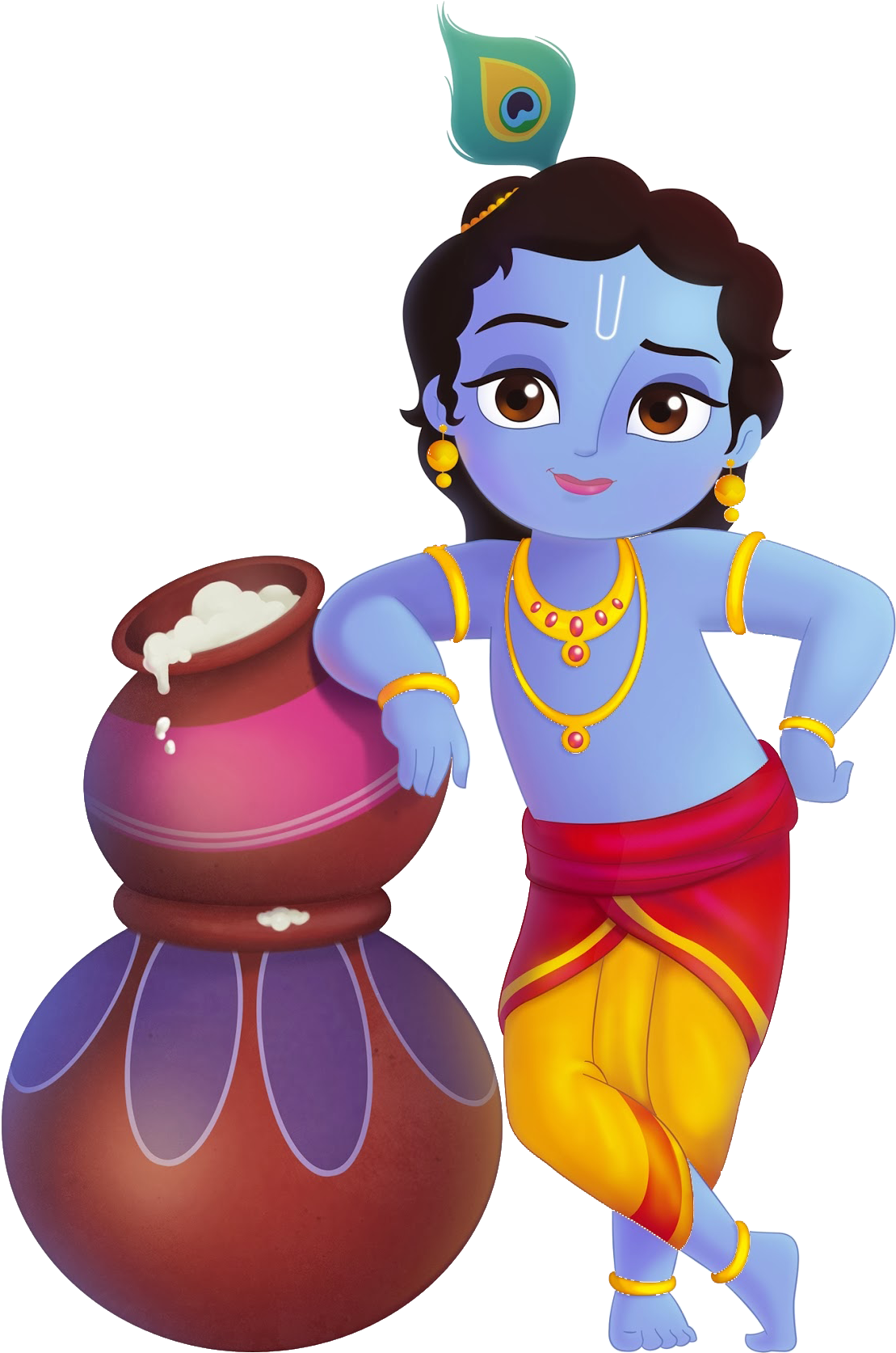 Little Krishna Stealing Butter PNG