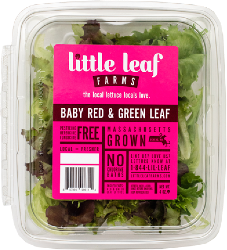 Little Leaf Farms Baby Red Green Lettuce Packaging PNG
