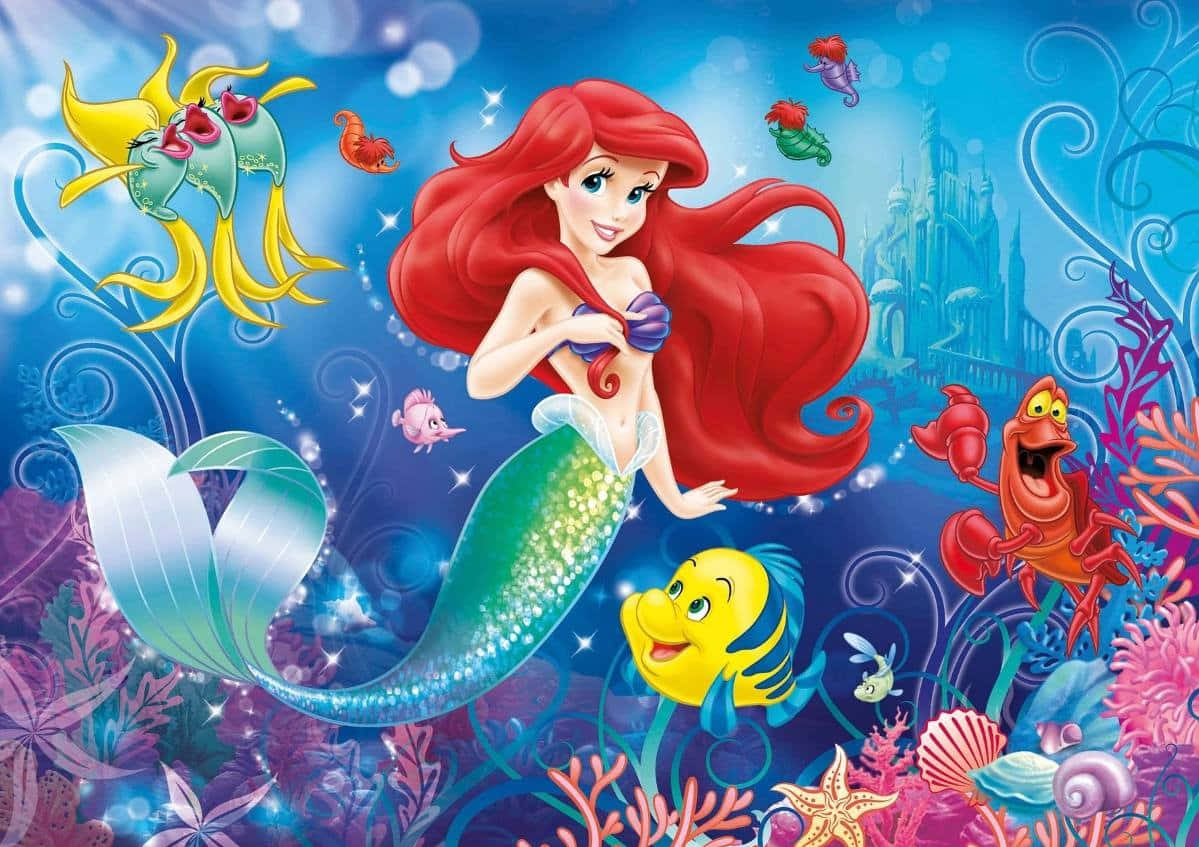 Disney The Little Mermaid Ariel Shell Logo Portrait Tank Top