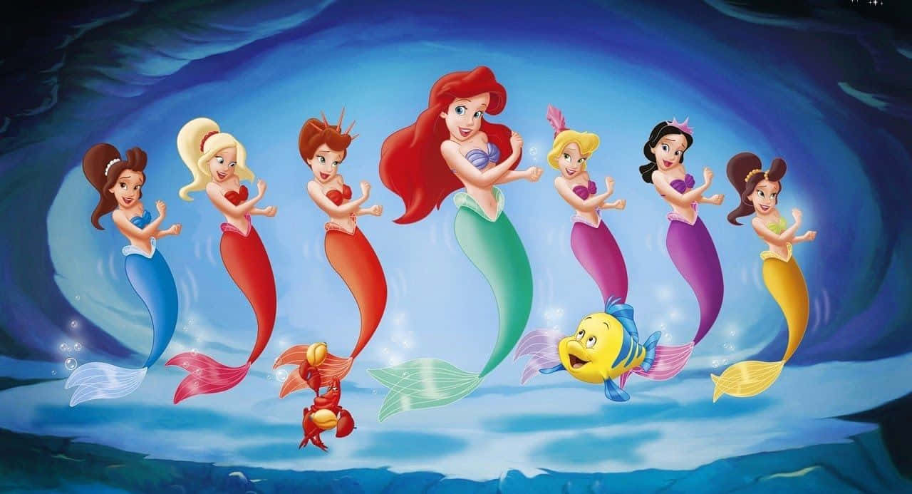 Ariel With Sisters From The Little Mermaid Wallpaper