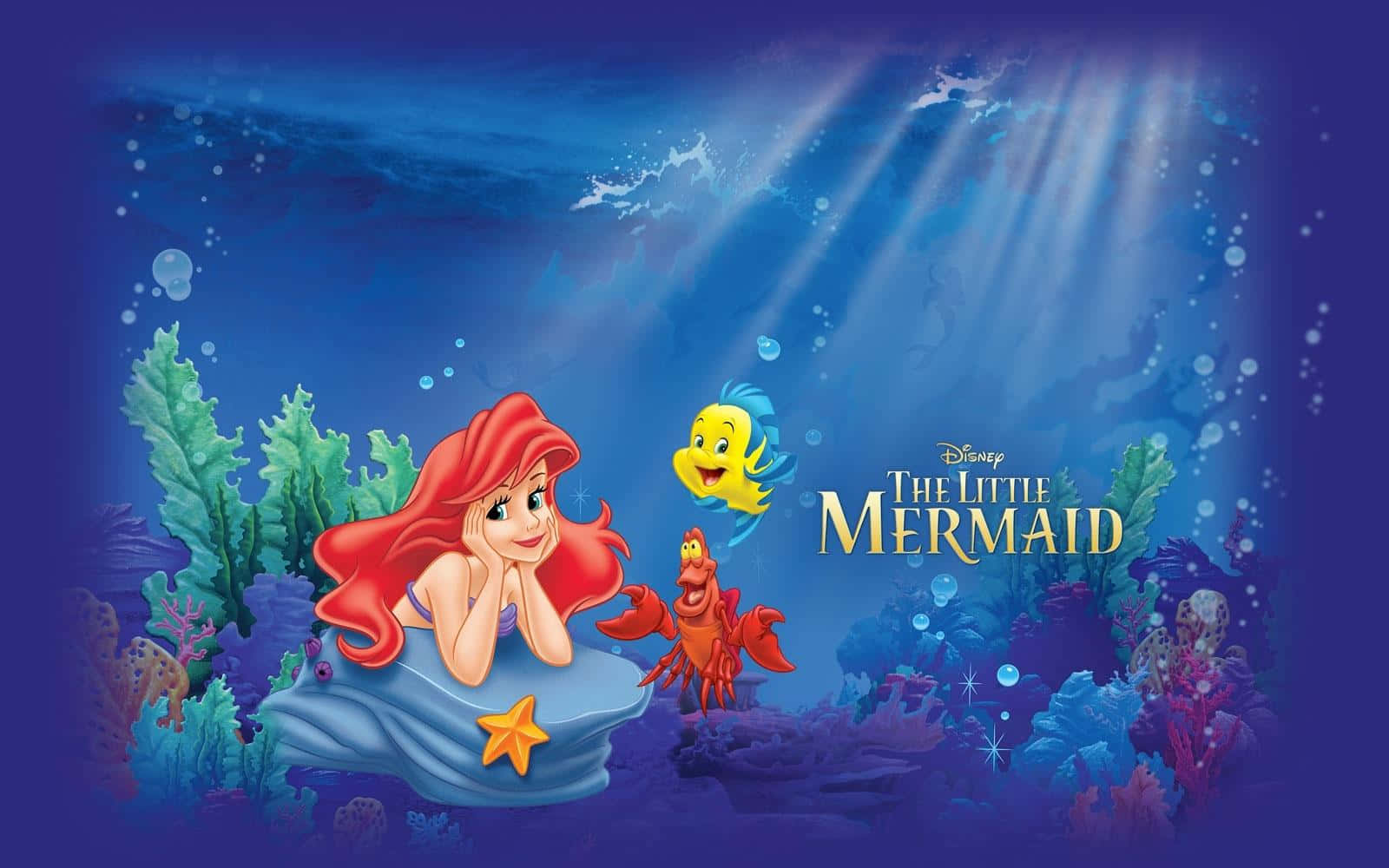 Et smukt skud af Disneys Den lille havfrue. Wallpaper