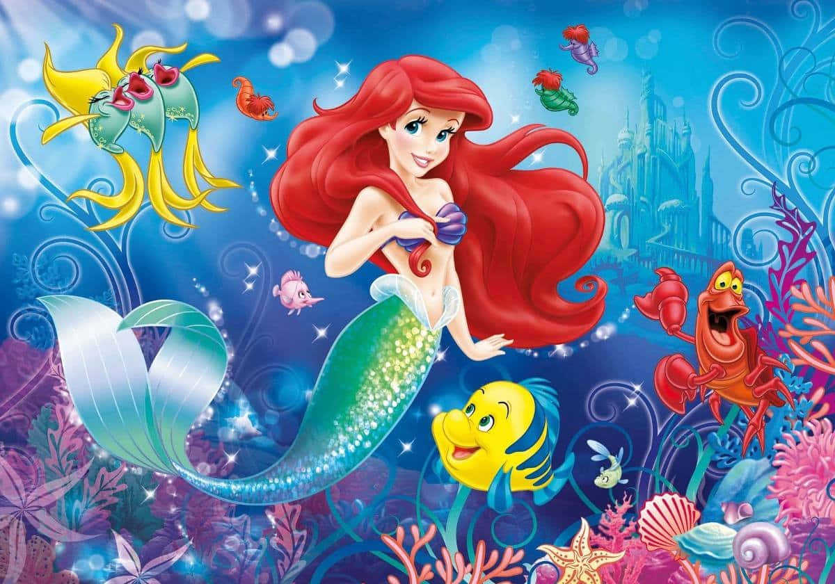 Ariel and Friends Living Happily Under the Sea