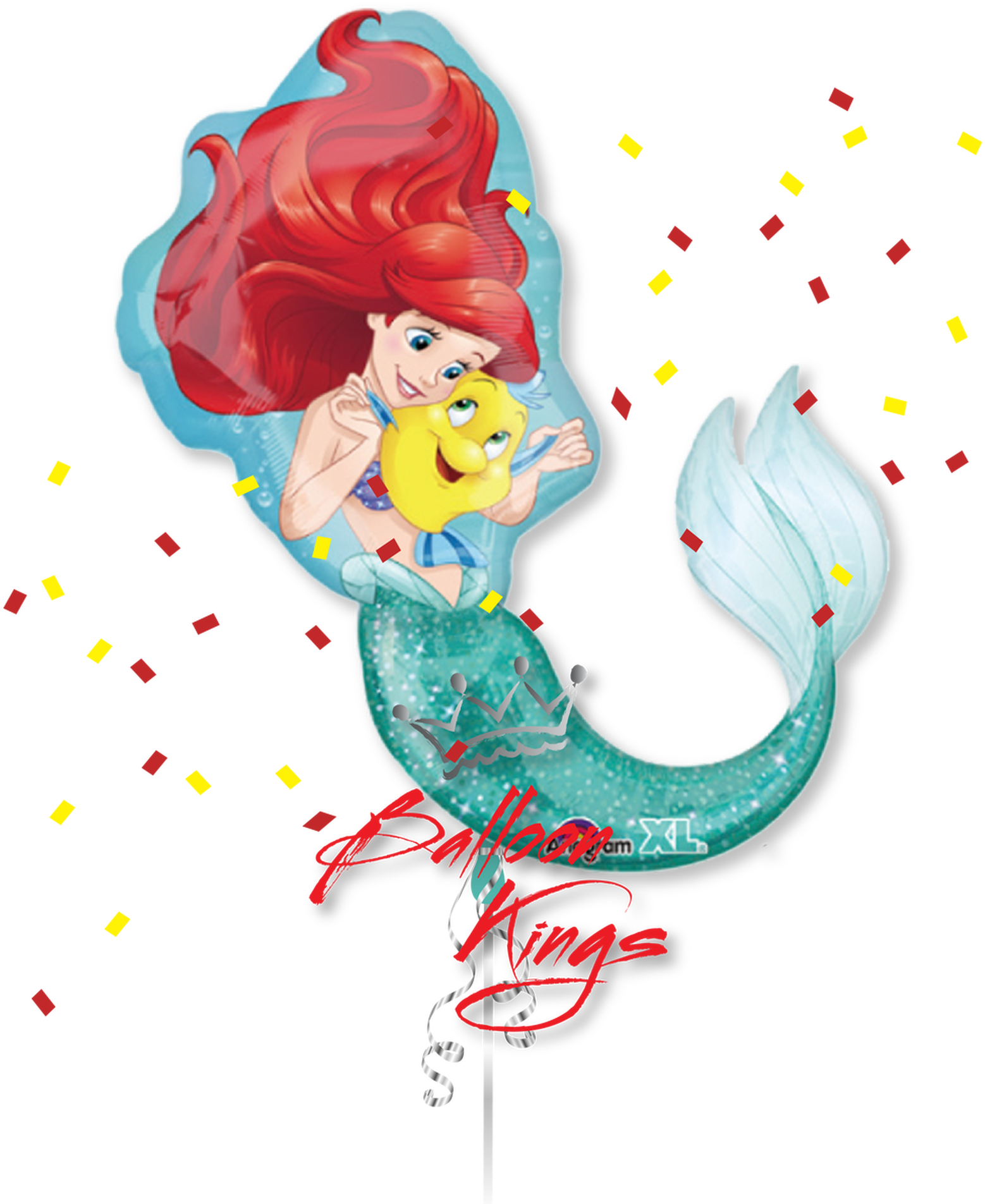 Little Mermaid Balloon Design PNG