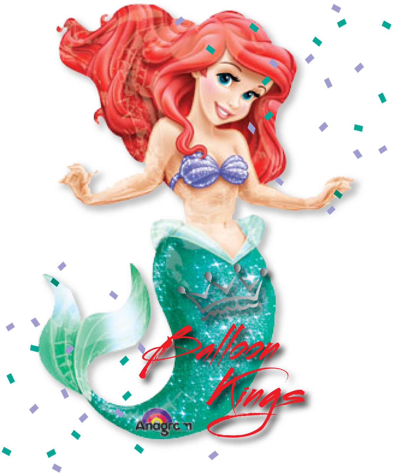Little Mermaid Balloon Design PNG