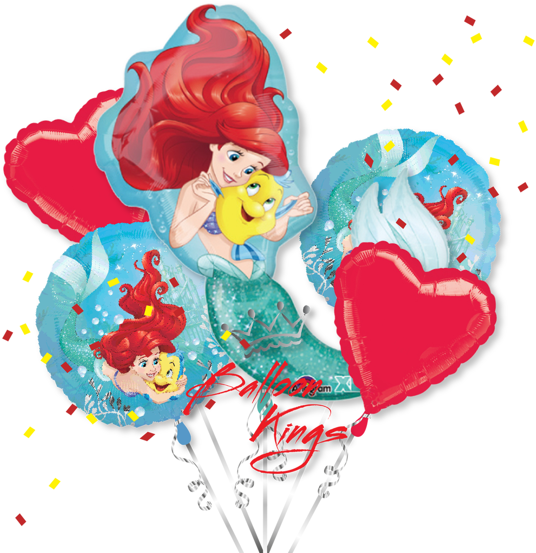 Little Mermaid Birthday Balloons PNG