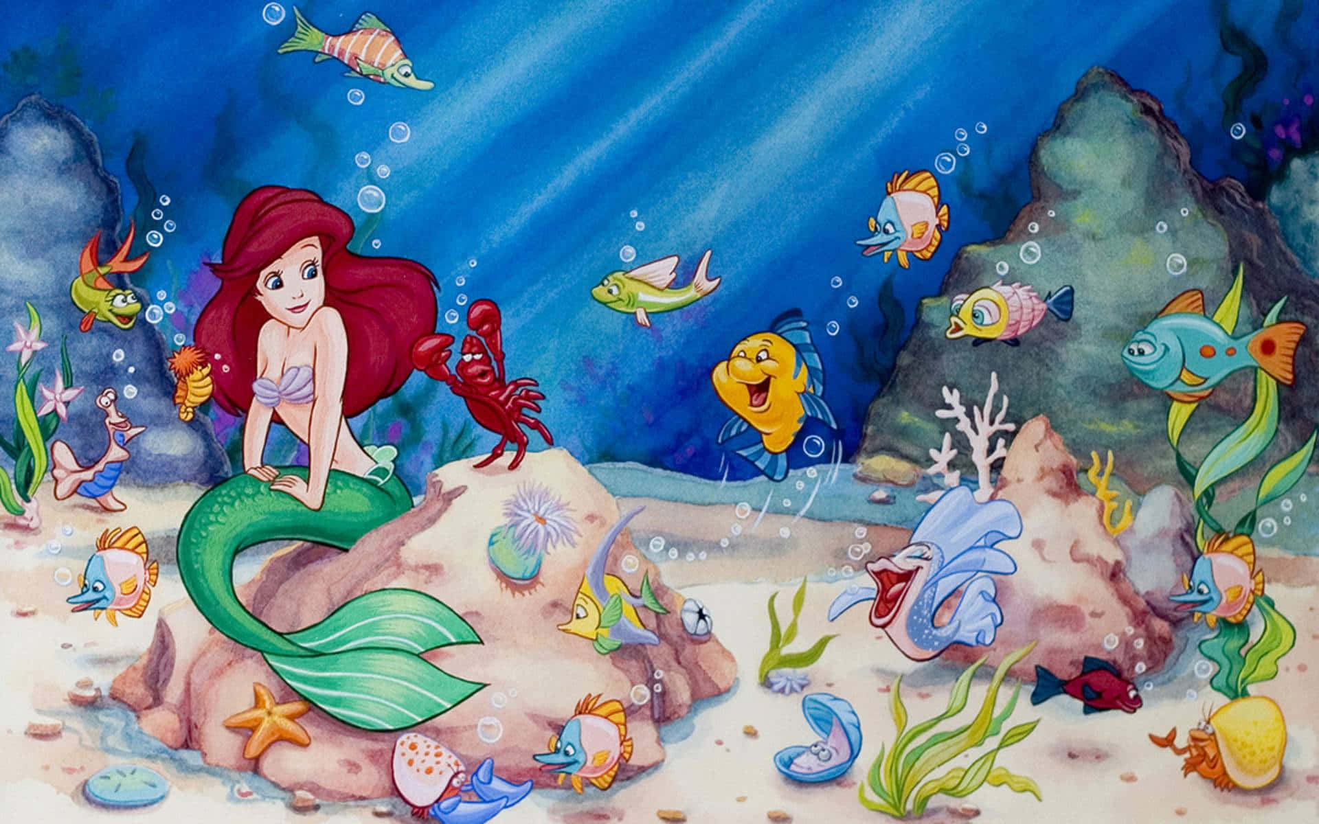 Einwunderschöner Traum Von Unentdeckten Abenteuern Mit Der Zauberhaften Kleinen Meerjungfrau. Wallpaper