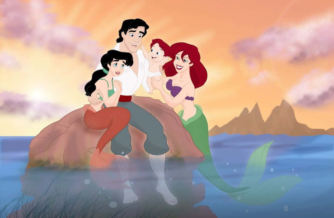 Ariel, the Little Mermaid, finds treasure in Under the Sea Wallpaper