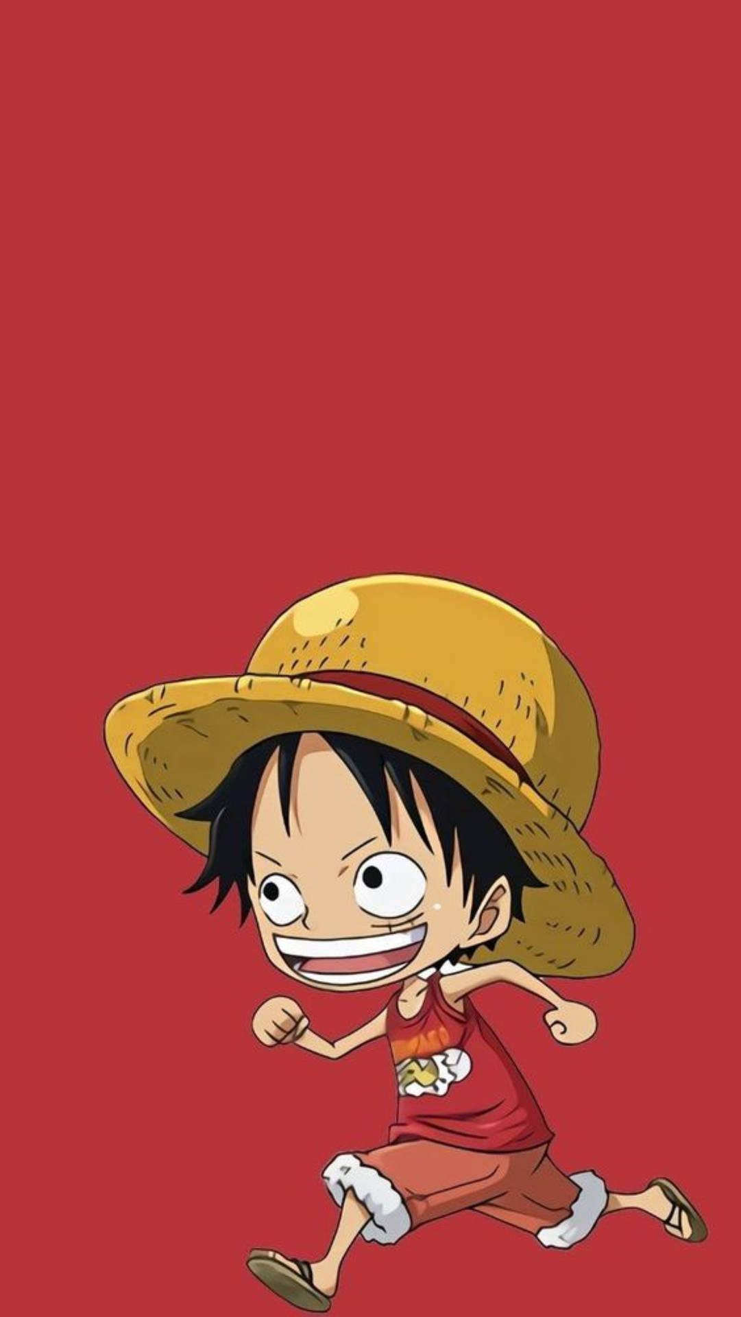 Little Monkey D Luffy In Red Background