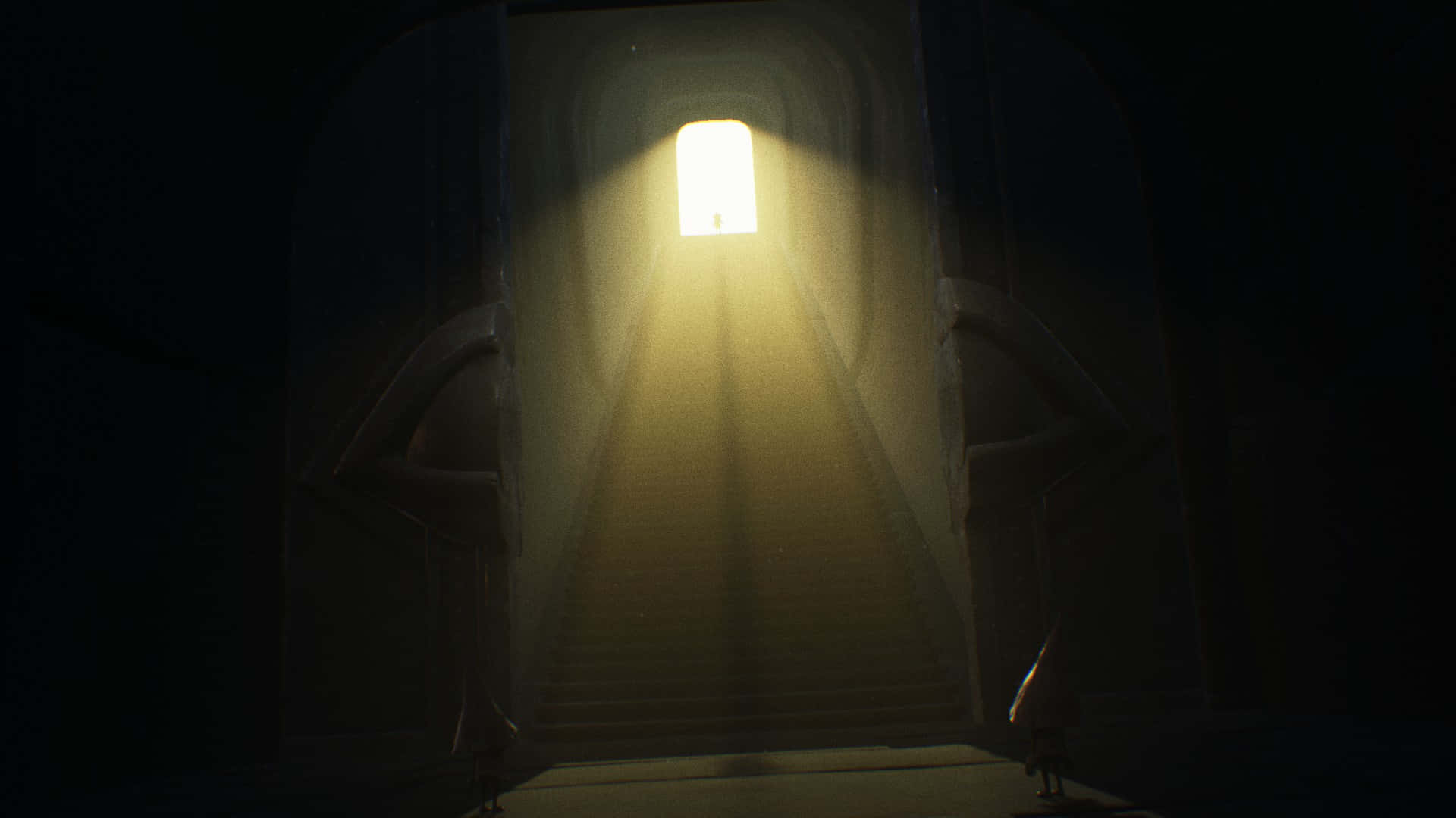 Mysterious and dark scene from Little Nightmares game