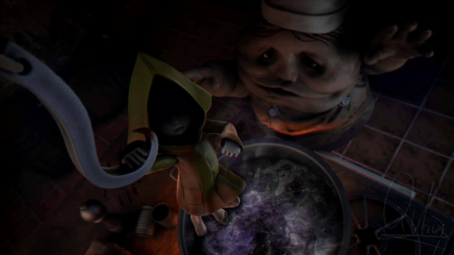 Six Being Chased By Chefs In Little Nightmares 4k Wallpaper