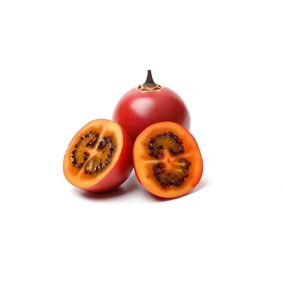Little Red Tamarillo Fruit With One Sliced In Half Picture