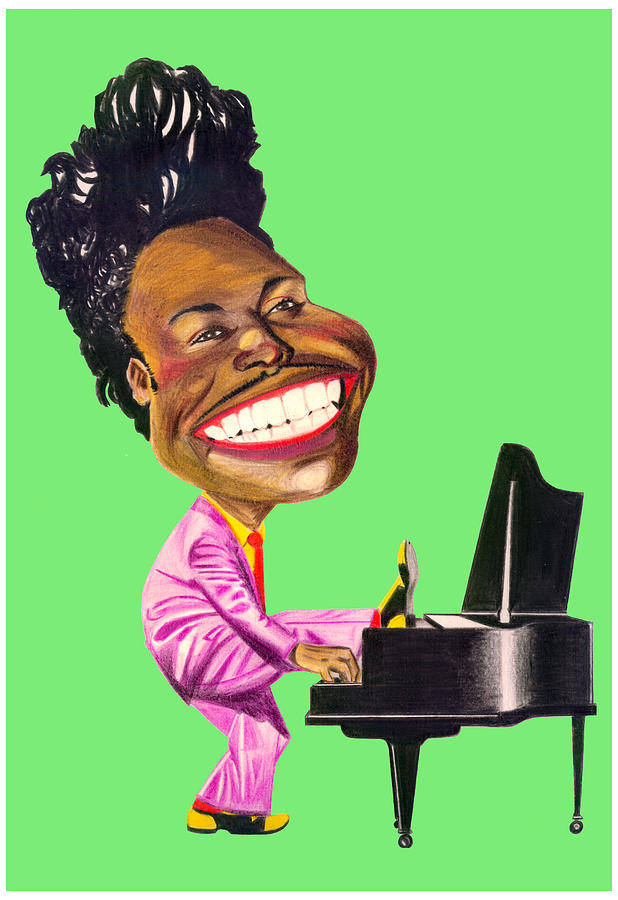 Little Richard In Piano Caricature Fan Art Wallpaper
