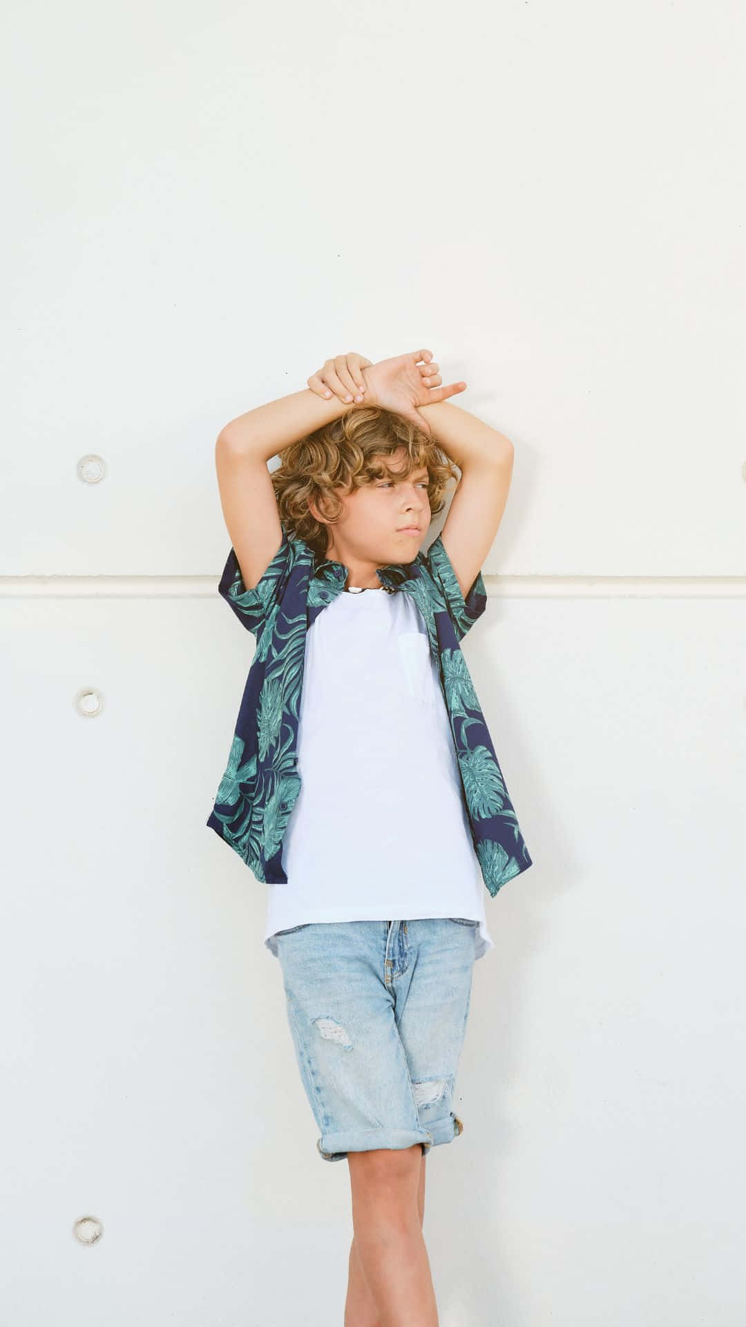 Download Little Stylish Boy Summer Outfit Wallpaper 