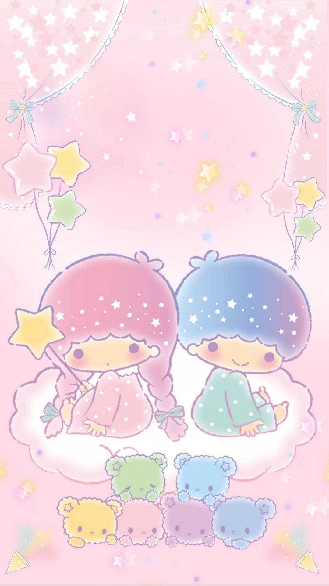 Little Twin Stars Bedtime Wallpaper