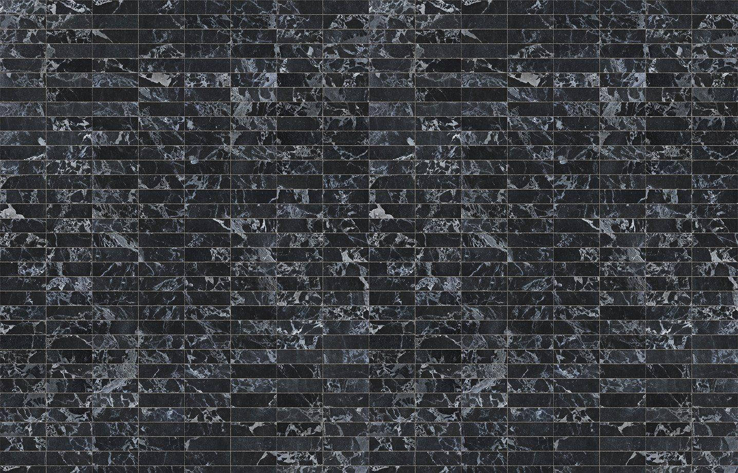 Little White Tiles On Black Marble Iphone Wallpaper