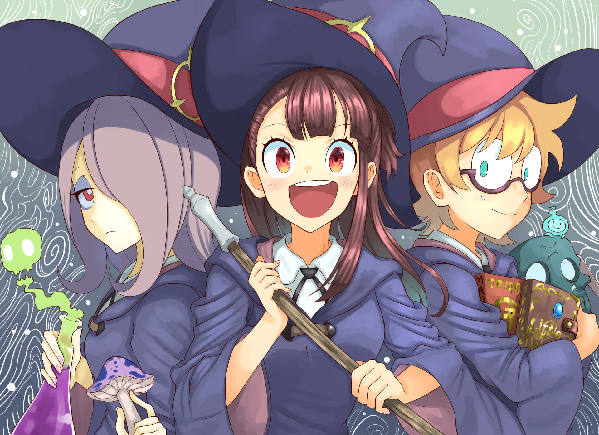 Little Witch Academia Awesome Trio Wallpaper