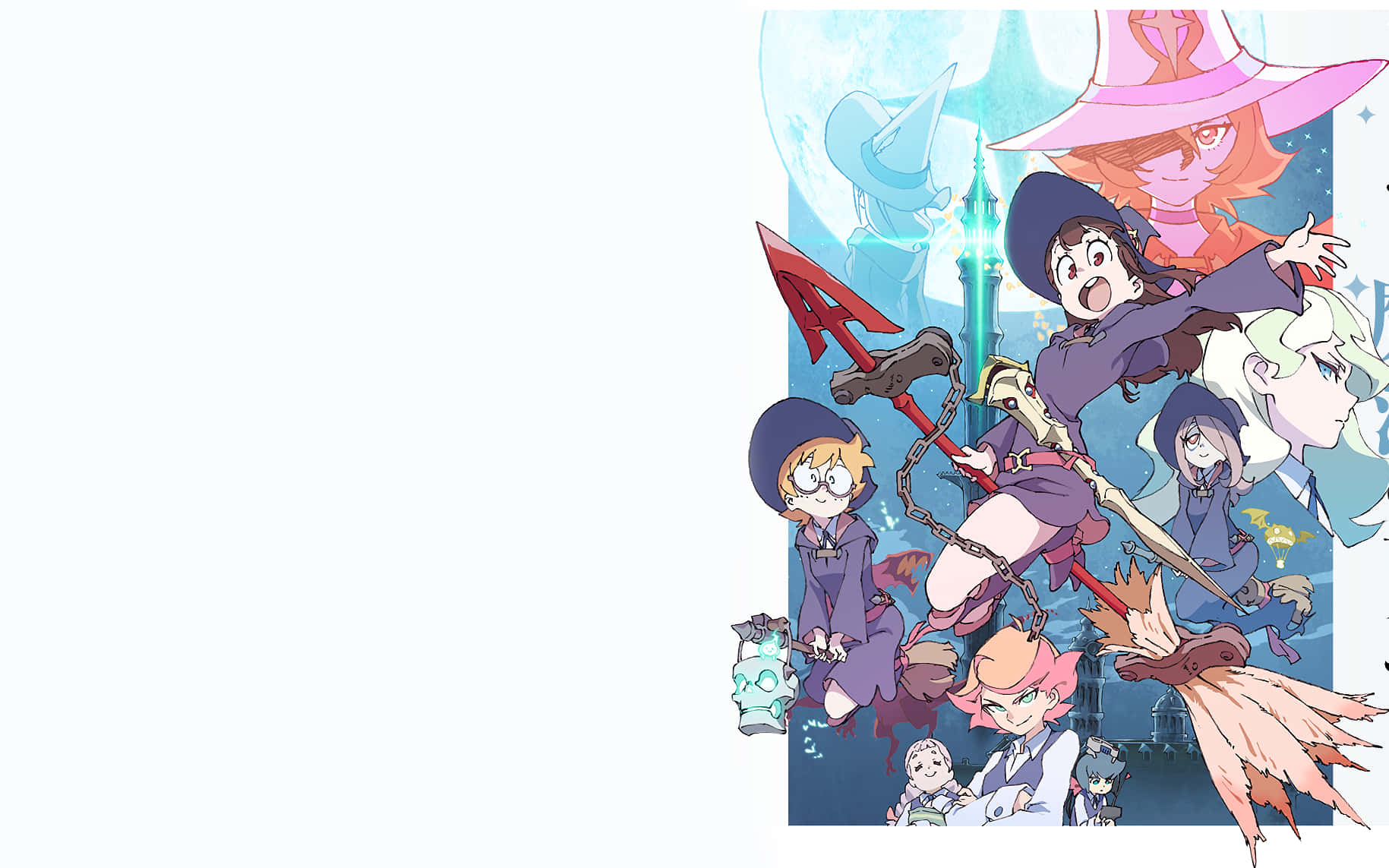 Little Witch Academia Blue Background Wallpaper