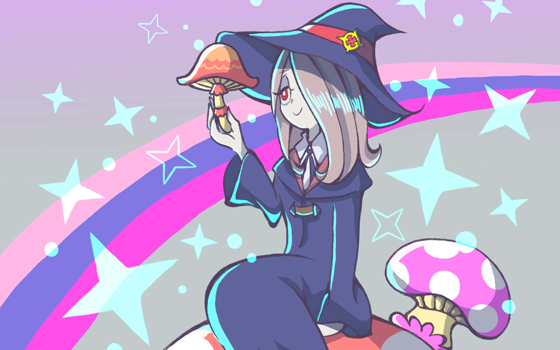 Little Witch Academia Sucy With Mushrooms Wallpaper
