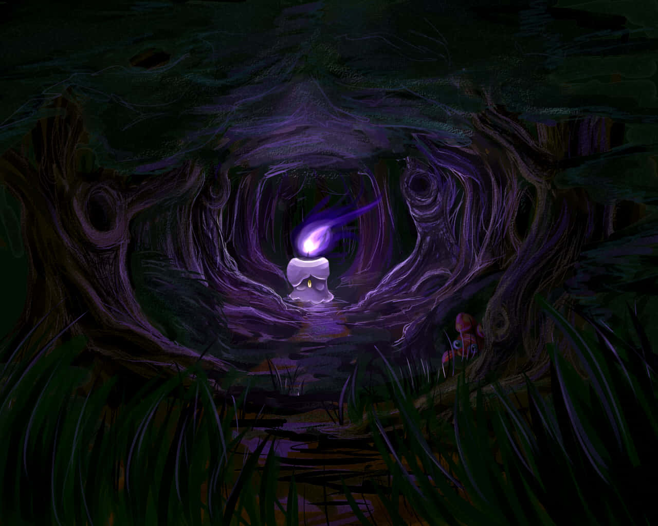 Litwick's Night At Forest Wallpaper