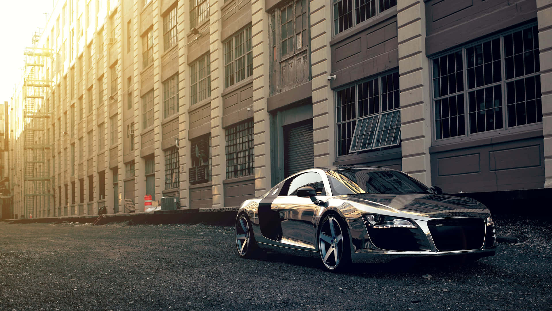 Wallpaperblankt Silver Audi R8 Som Live-bilbakgrund Wallpaper