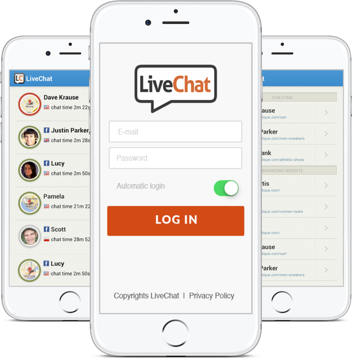 Live Chat Mobile App Screenshots PNG