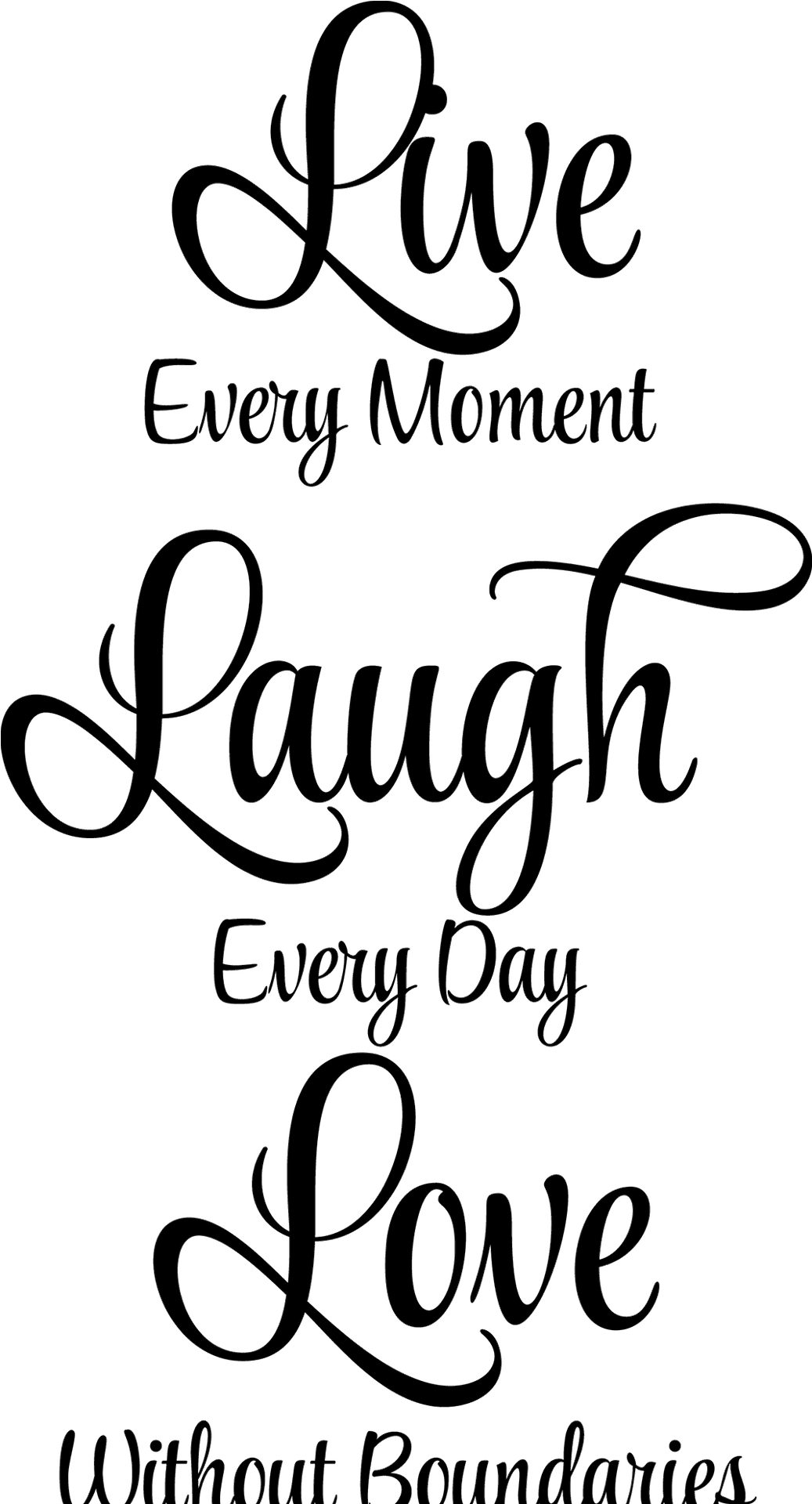 Live Laugh Love Inspirational Quote PNG