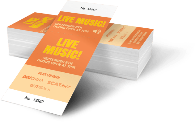 Live Music Event Tickets Stack PNG