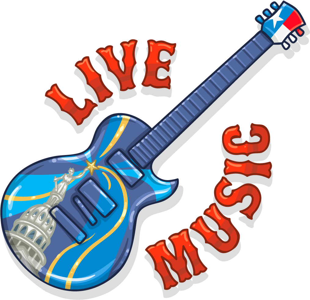 Live Music Guitar Illustration PNG